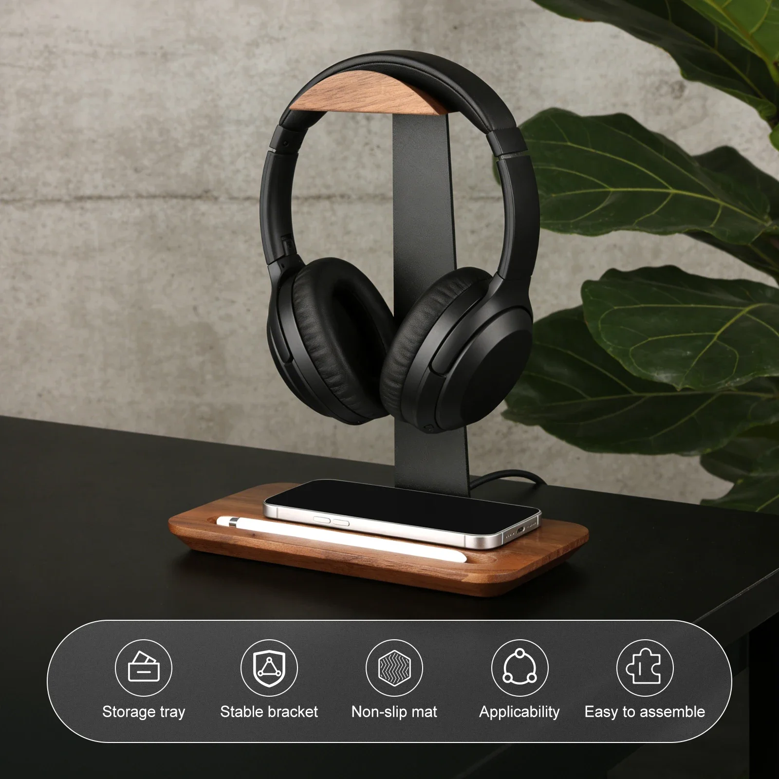 Universal Wood Headphone Stand - đánh giá và giá Headset Stand