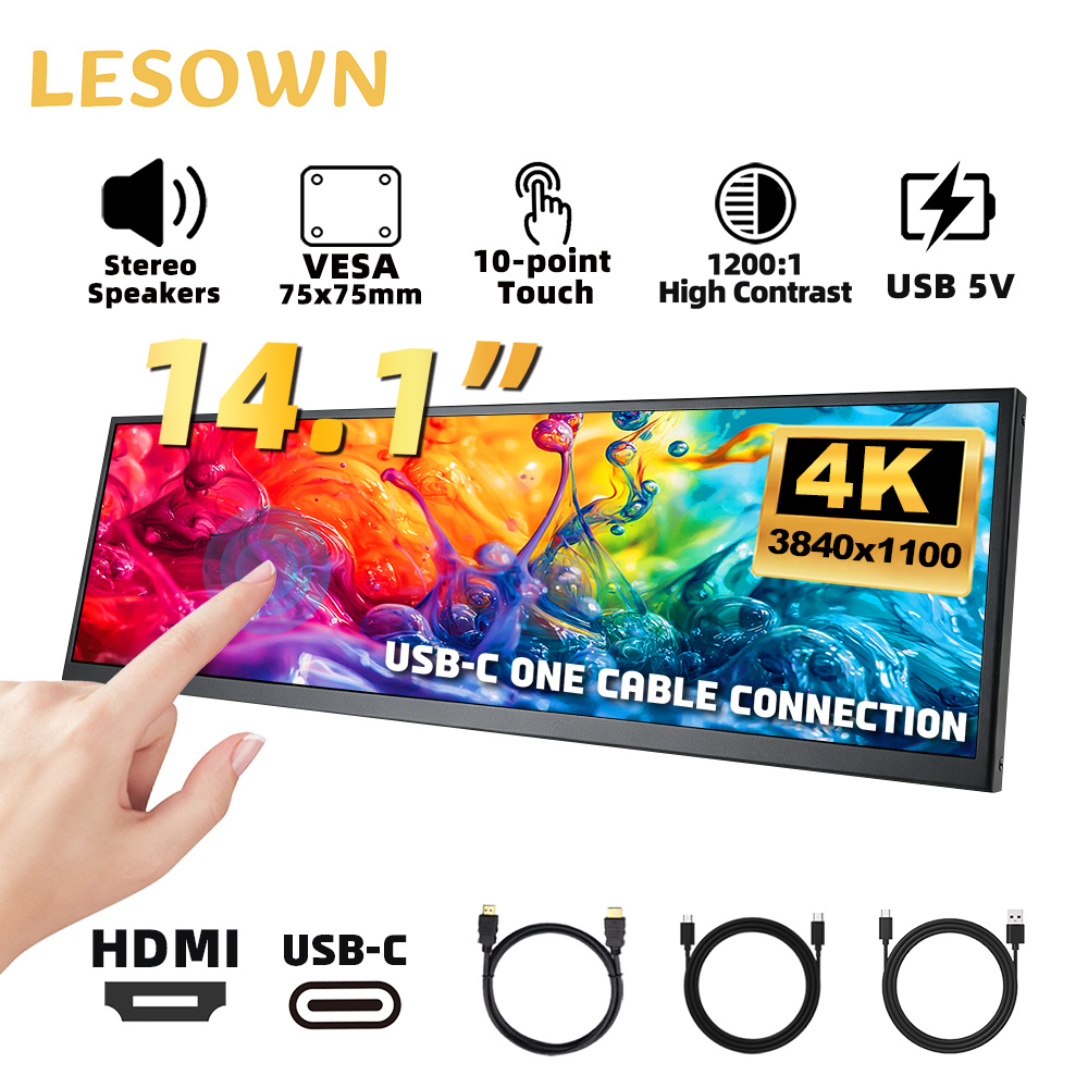 LESOWN PC Case Monitor 14.1inc - đánh giá và giá Pc Gaming Ultrawide Monitor